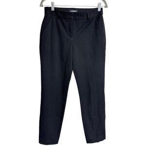 {Express} "Columnist Ankle Mid Rise" Black Cigarette Straight Leg Dress Pants